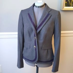 Ann Taylor Loft Wool Blend Blazer Gray Size 6